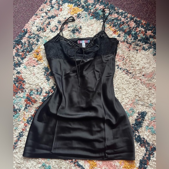 Black UO Perrie Lace Inset Slip Dress